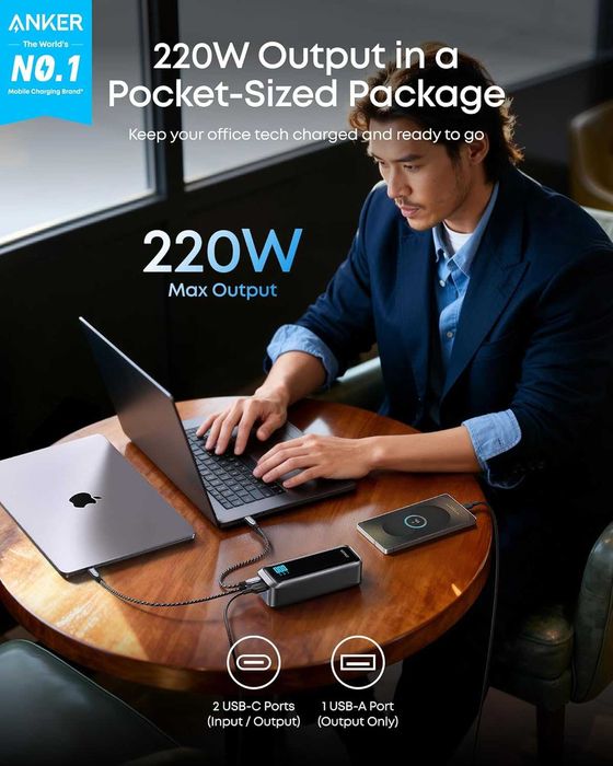 Anker Prime, 20100 mAh, 220W - външна USB батерия
