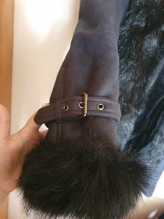 Кожено палто с пух