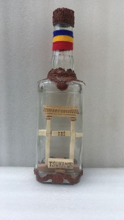 Sticle artizanale cu sculptura din lemn  Cadou!