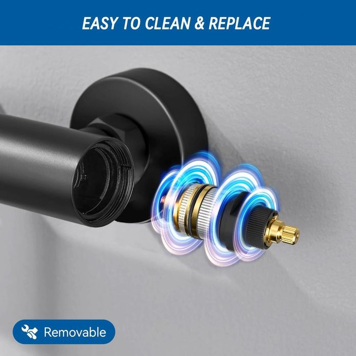 Черен термостат за душ, смесител