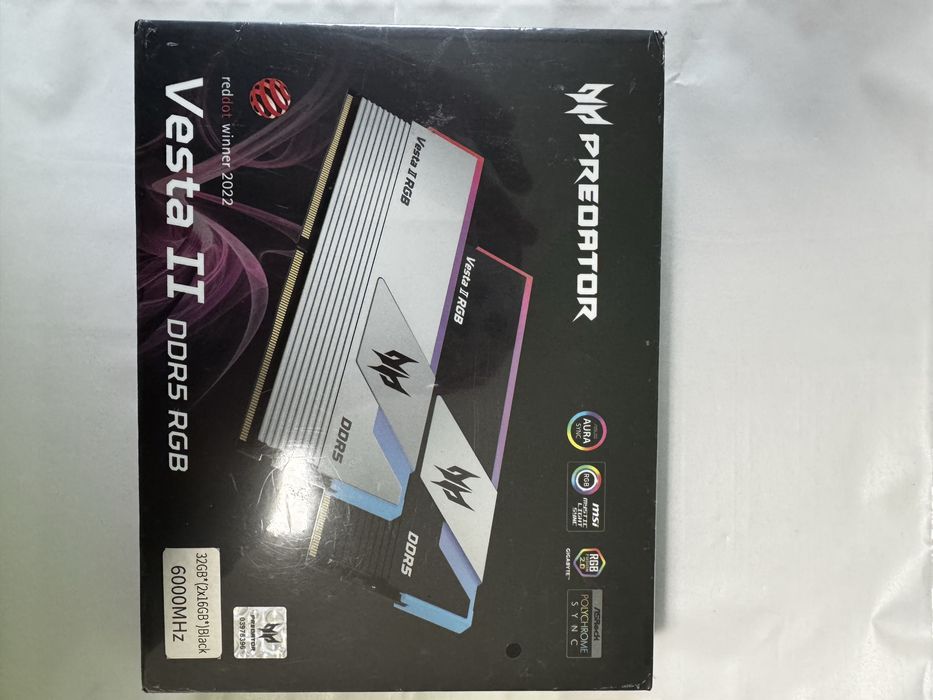 Memorii ram ddr5 kit 32gb 2x 16 gb 6000 mhz Predator RGB Black
