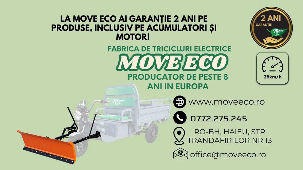 Triciclu electric Cargo 500 EEC 60V-45AH - Optional cu Lamă de zăpadă