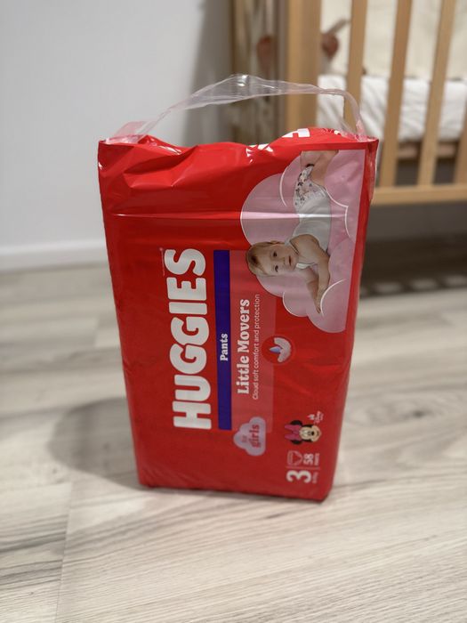 Scutece chilotel Huggies Little Movers 3, Girl, 6-11 kg, 58