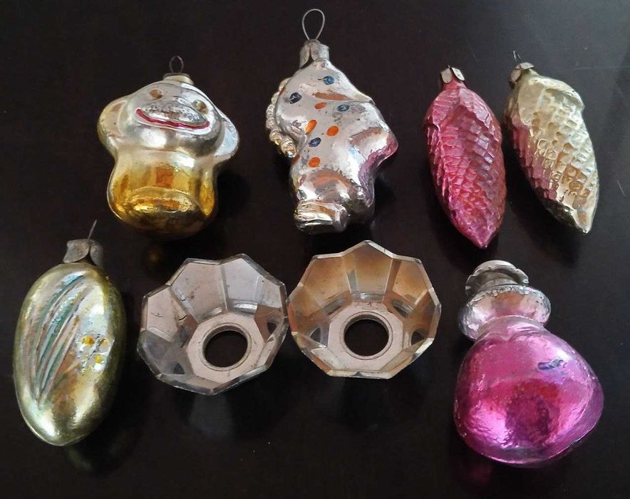 Винтажные ёлочные игрушки. Стекло