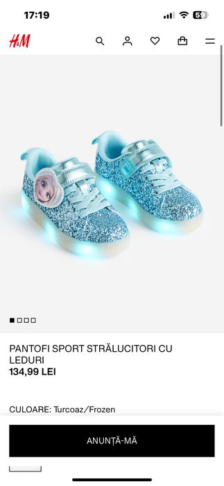 Pantofi  sport stralucitori cu leduri Elsa