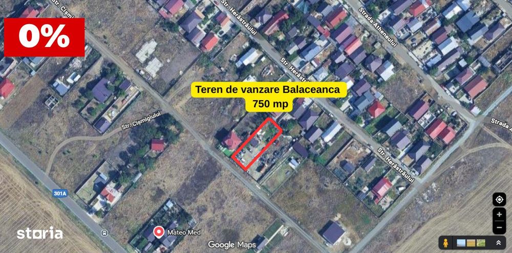 Teren pentru casa in Balaceanca cu utilitati la strada -750 mp