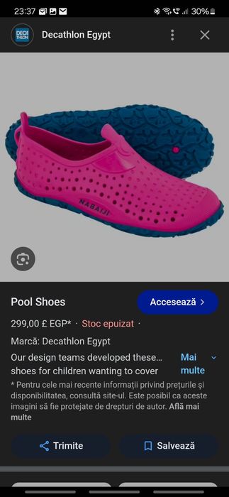 Adidas Nabaiji Decathlon originali 30 pantofi apa inot