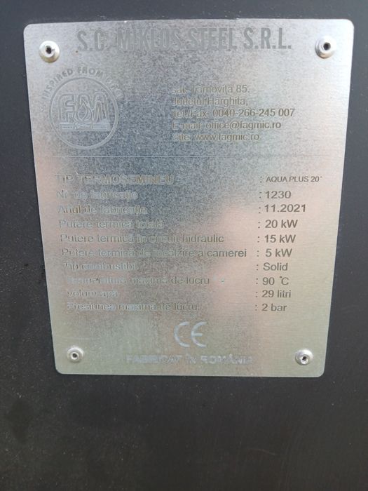 Termoșemineu Aqua plus 20kw
