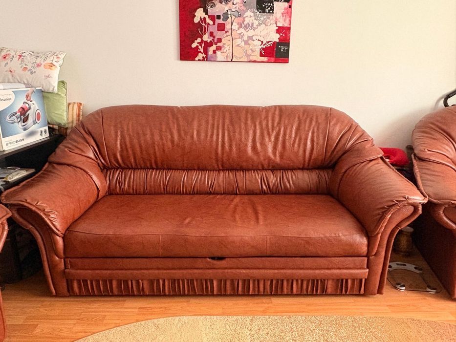 Set canapele 3+1+1 din piele ecologică – stare impecabilă