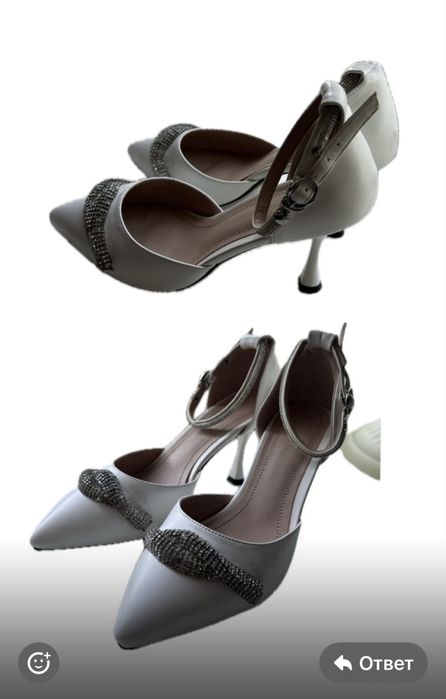 Нарядные, красивые, белые туфли