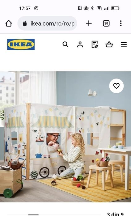 Vand pat de copii KURA Ikea