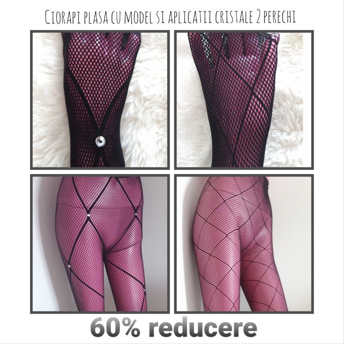 Set 2 dresuri dama/ciorapi diverse modele si culori din plasa one size