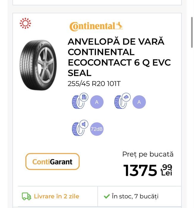 Anvelope vara continental 235/50 R20 255/45 R20