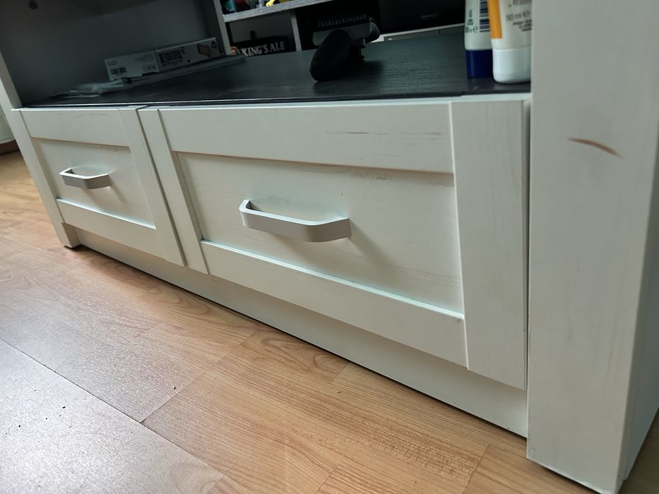 Măsuță de cafea alb & gri antracit