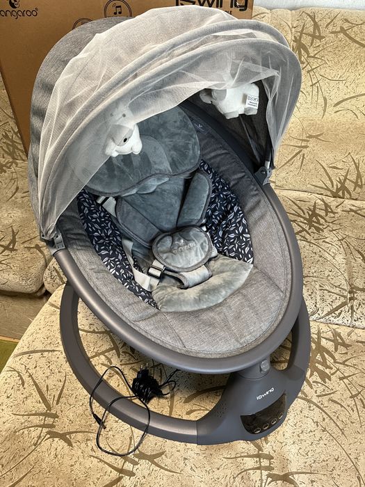 Cangaroo Бебешка електрическа люлка iSwing, графит