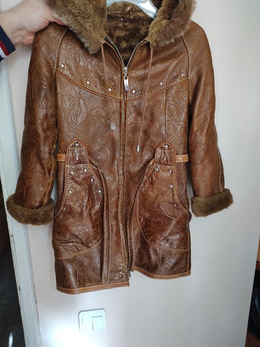 Детско палто от естествена кожа за момиченце