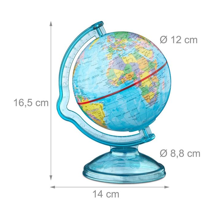 Pusculita glob pamantesc harta politica a lumii, engleza, 16,5x14x14cm
