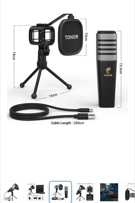 Microfon Tonor TC30. Condensator plug and play. Nou!
