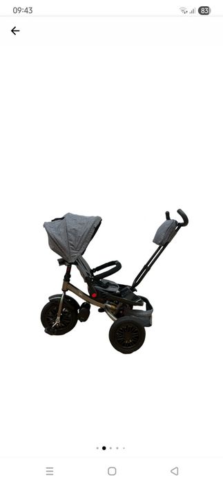 Tricicleta cu scaun reversibil si pozitie de somn, gri