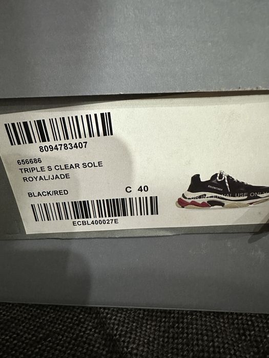Balenciaga Triple S Black White Red