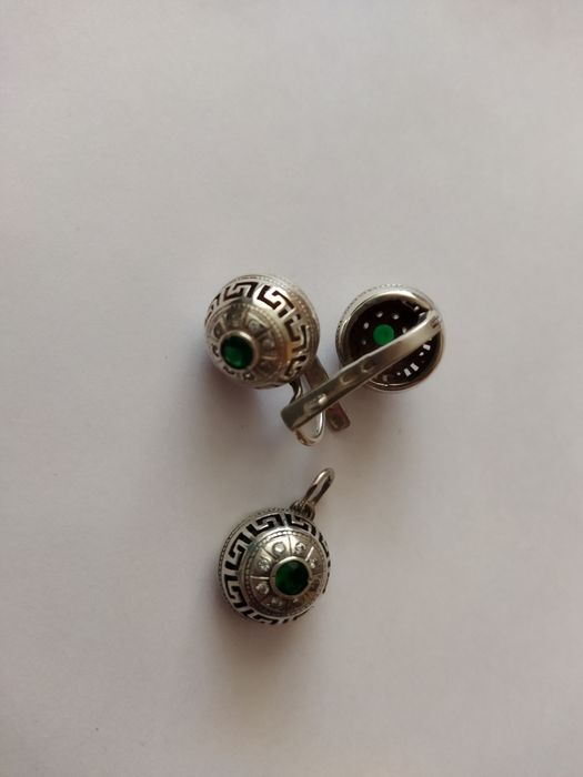 Серьги+кулон серебро 925 пробы новое