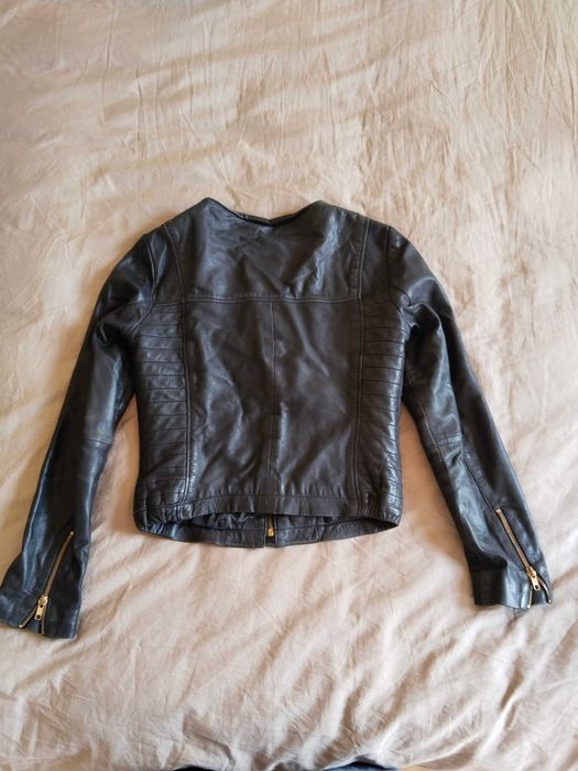 Кожаная куртка Манго XS (Mango)