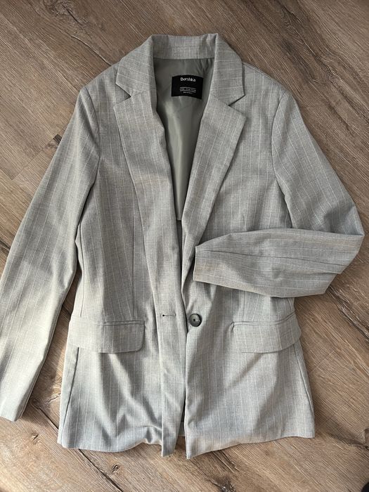 Сиво Сако BERSHKA