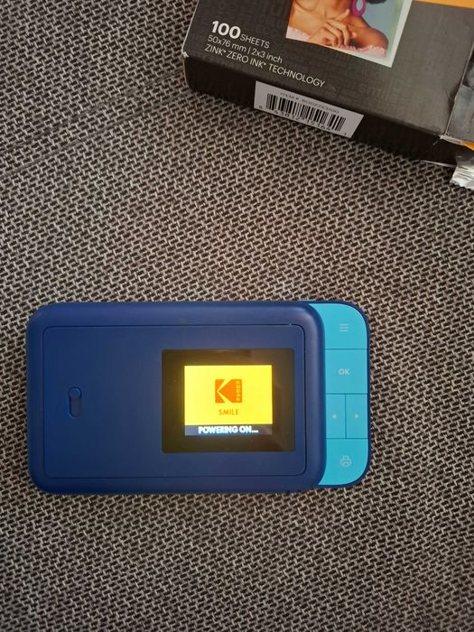 Фотоапарат за принтиране на моментни снимки - Kodak Smile Camera (син)