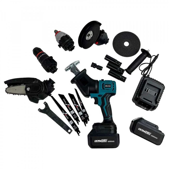 Trusa 5 in 1 Capete Interschimbabile German Meister  2 Baterii 24V 5Ah