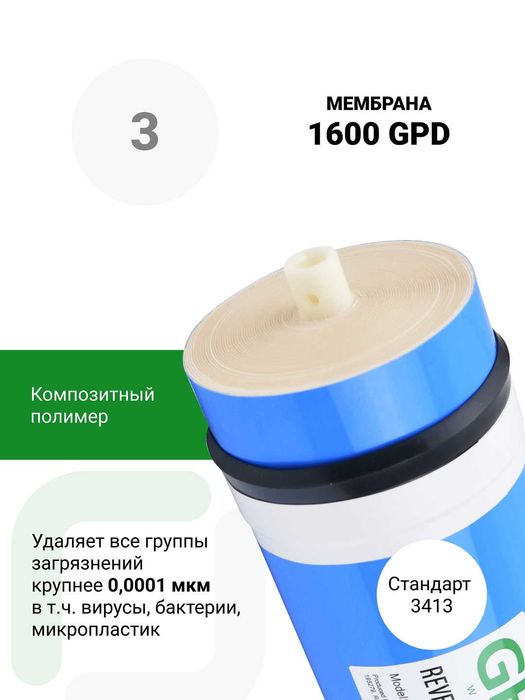 Мощная система обратного осмоса Гейзер Престиж ПРО, 1600 галлон