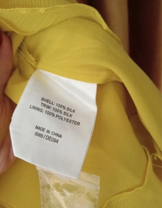 Rochie mini Karen Millen matase naturala galbena