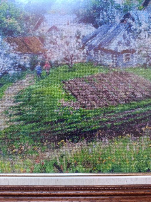 Гоблен ,, Пролет на село", ръчно ушит, единствен екземпляр в света