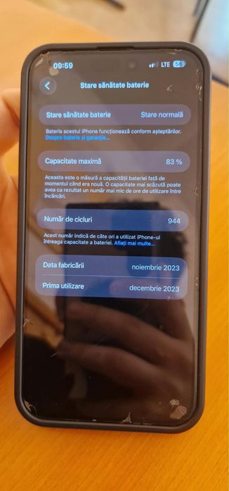 iPhone 15 Pro Max 256 GB – Impecabil, fără defecte, husă + folie