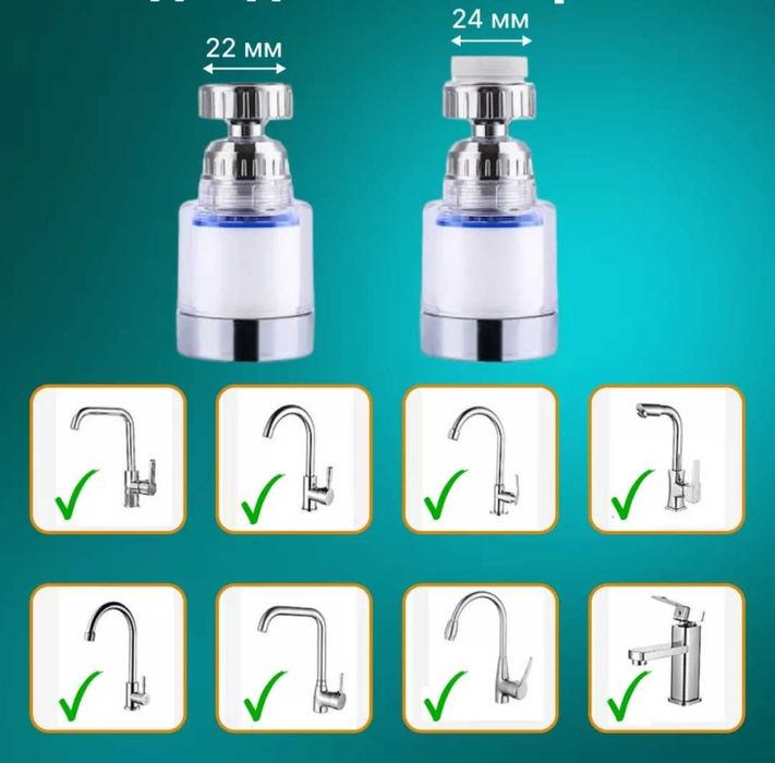 Фильтр для воды водосберегающий для кухни дачи насадка на кран