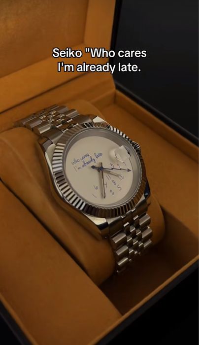 Часовник Seiko Mod Datejust Who cares I’m already late NH35