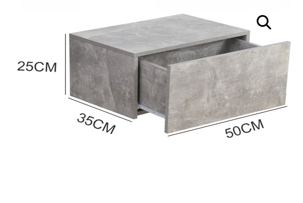 Нощно шкафче висящ дизайн с чекмедже ширина 50 см  цвят светъл дъб