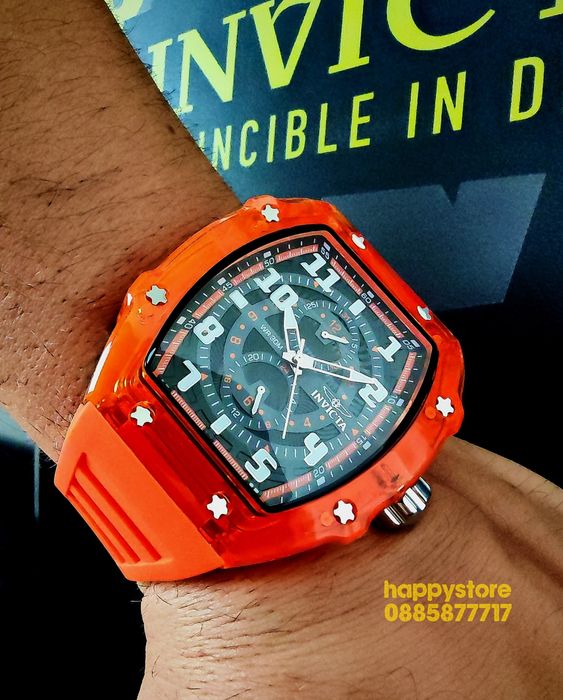 INVICTA Cyclone Orange/Silver 49 mm, Инвикта нов ръчен часовник