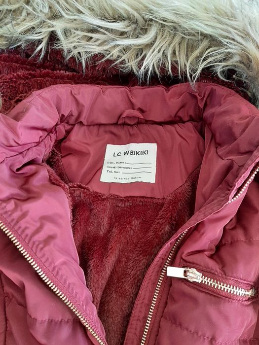 Зимно яке за момиче в цвят бордо LC WAIKIKI