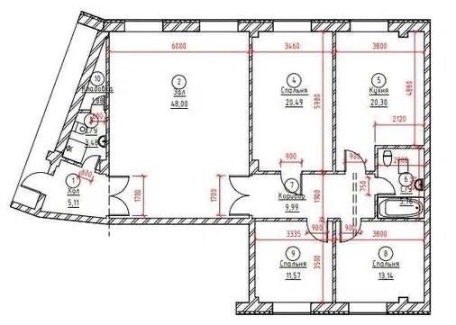 Квартира ЖК Dream House 5/7/10 141 м2