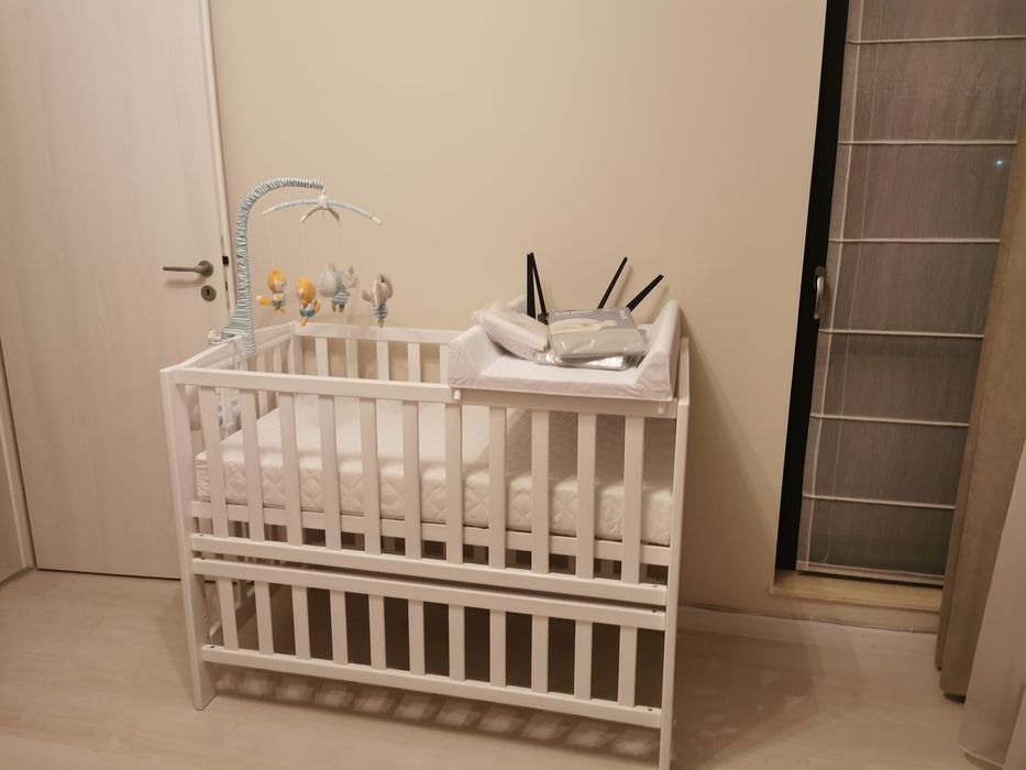 Pătuț Bebe Lemn Masiv FAG (8 nivele) + Saltea Cocos + Accesorii BONUS