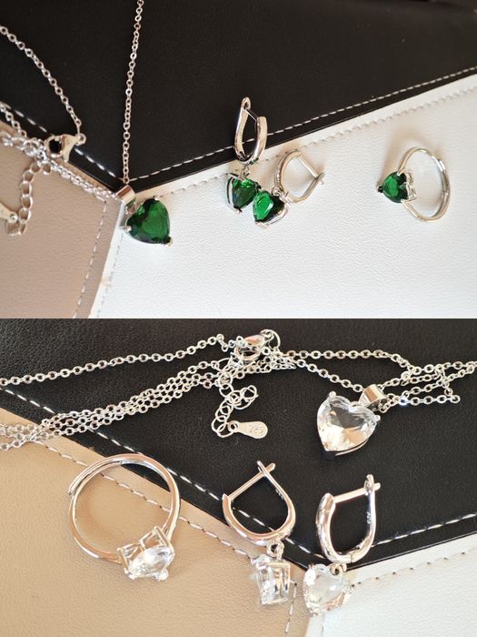 Сребърни комплекти бижута - нови