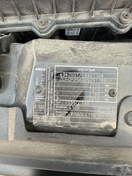Iveco daily 35c14 Van 5,15 ml interiorul