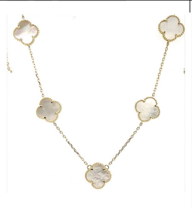 Златно колие 14 карата по модел Van cleef злато  / златен синджир