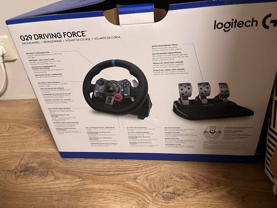 Волан с педали Logitech - G29, черен, PC/PS4/PS5
