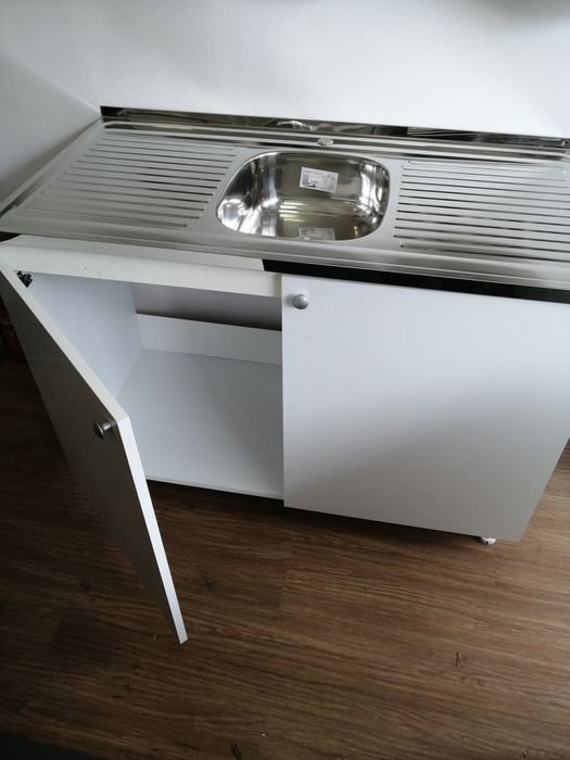 Кухненски шкаф с мивка бордова с две корита двукоритна 120/60 за кухня