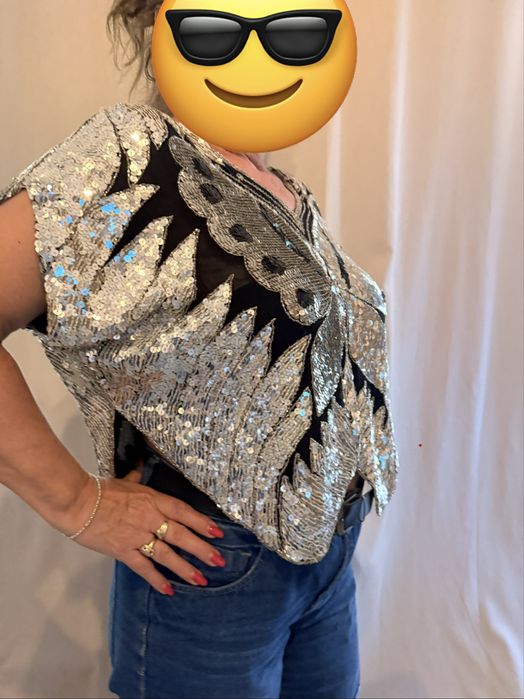 Bluza cu paiete 100% matase