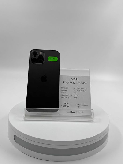 Apple iPhone 12 Pro Max 512GB 100%, inlocuita Garantie 24 luni CashBox