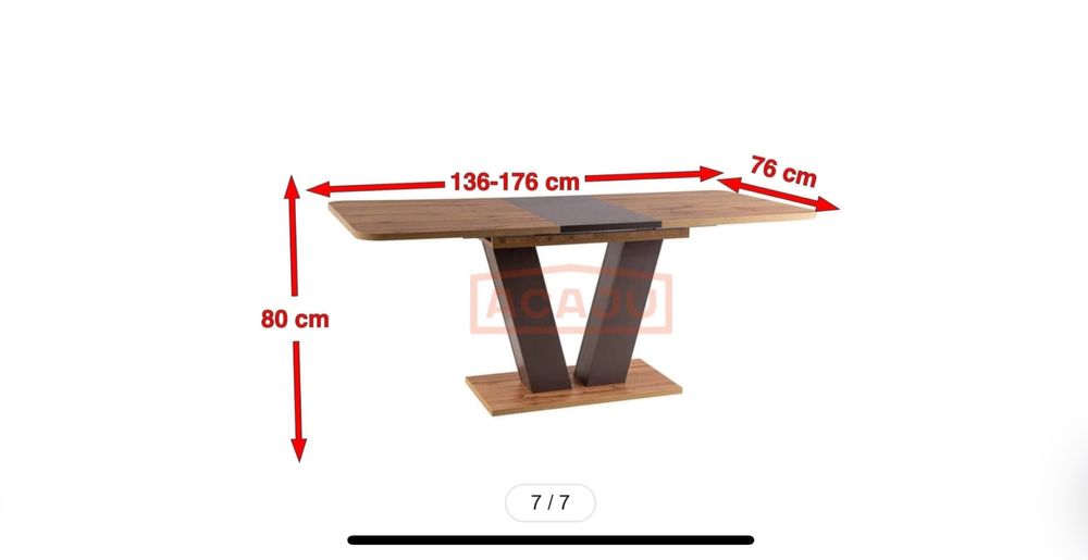 Masă PLATON stejar/maro, PAL laminat, scaune CHERRY verde/negru, stofă