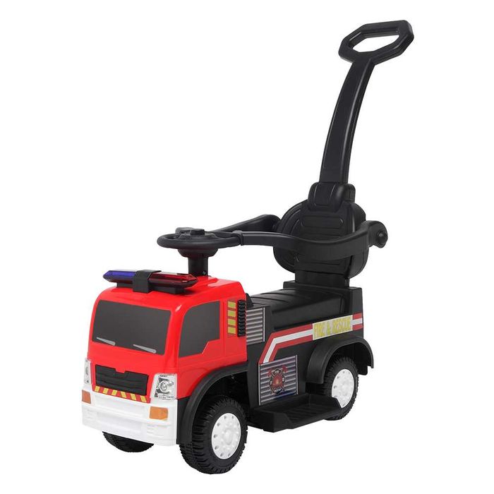Camion cu maner 3 in 1 Kinderauto FireTruck 30W 6V, scaun tapitat,