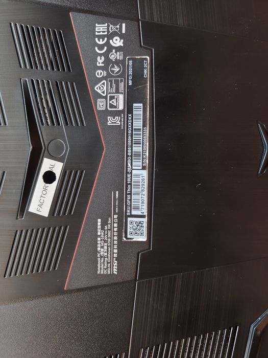 Геймърски лаптоп msi gf65 rtx3060 6gb i5 10500h